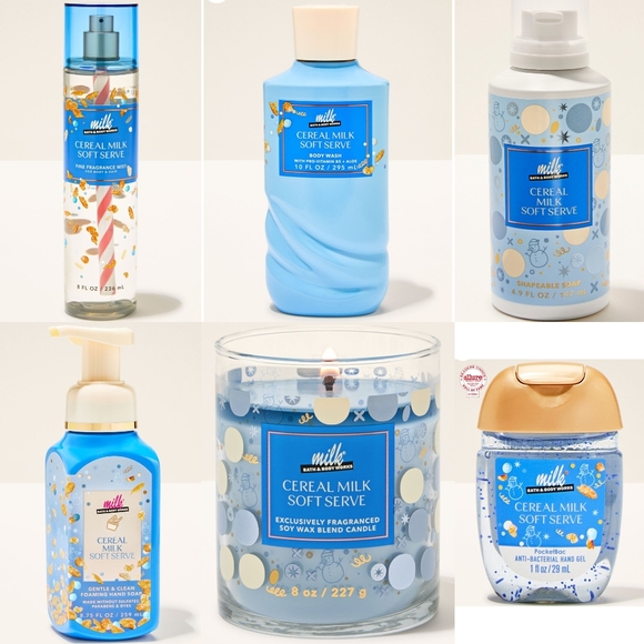 Bath & Body Works Milk Bar Cereal Milk Soft Serve Collection 6 Piece Set NEW
